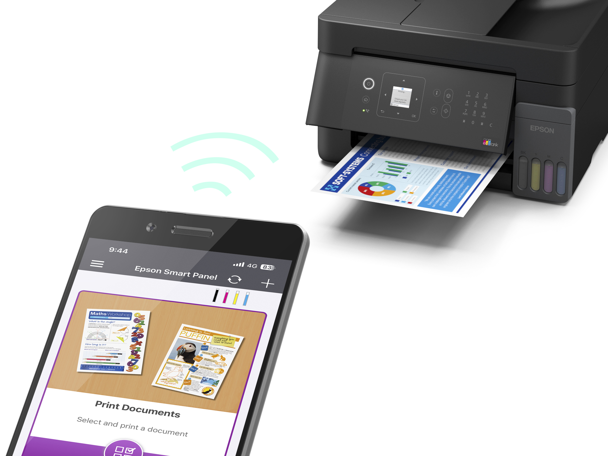 Epson L5290 L5296 L5290 96A4 MF Colour Ink jet with Ink Tank Print Copy Scan FAX ADF — 3
