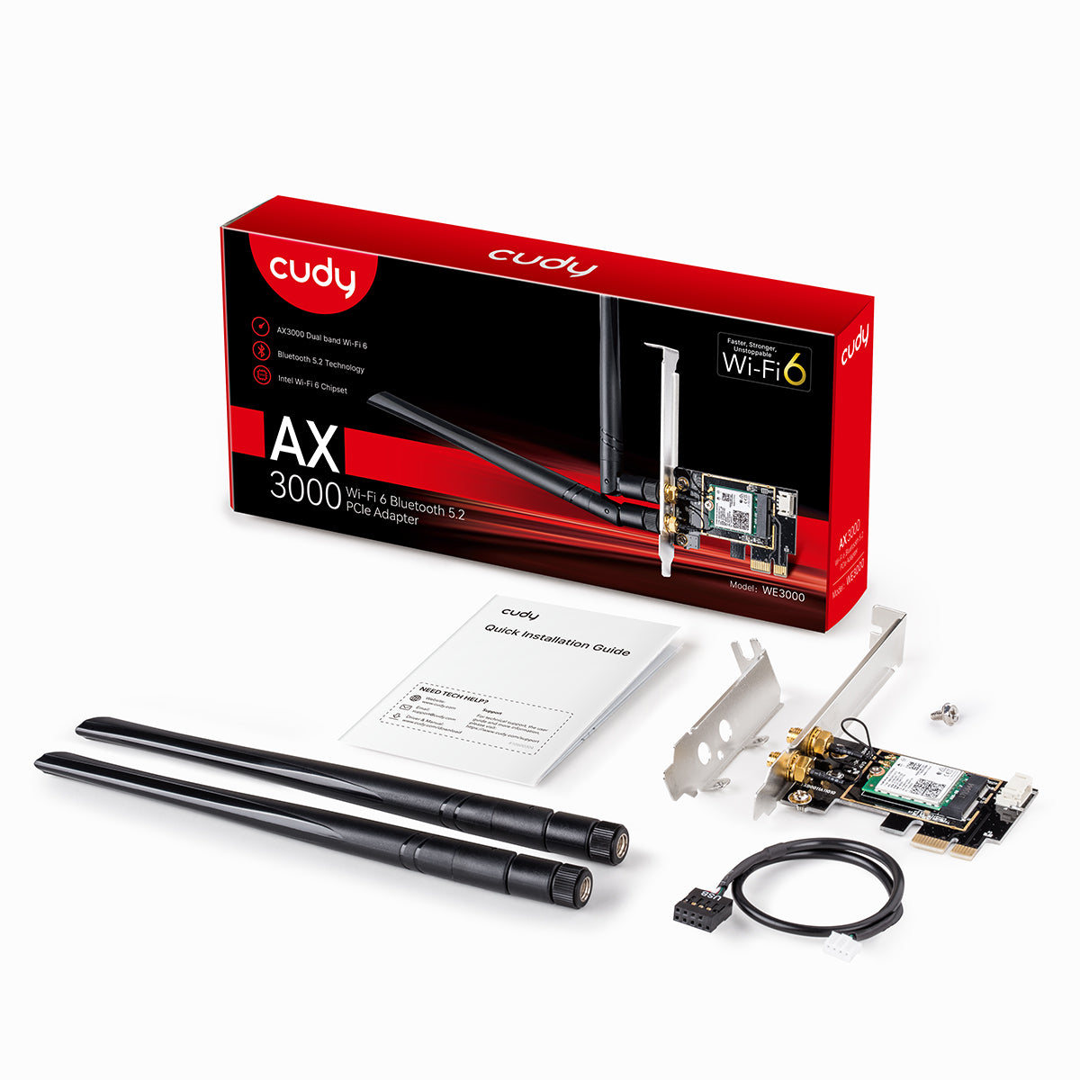Cudy WE3000 WiFi 6 PCI Express Adapter AX3000 — 6