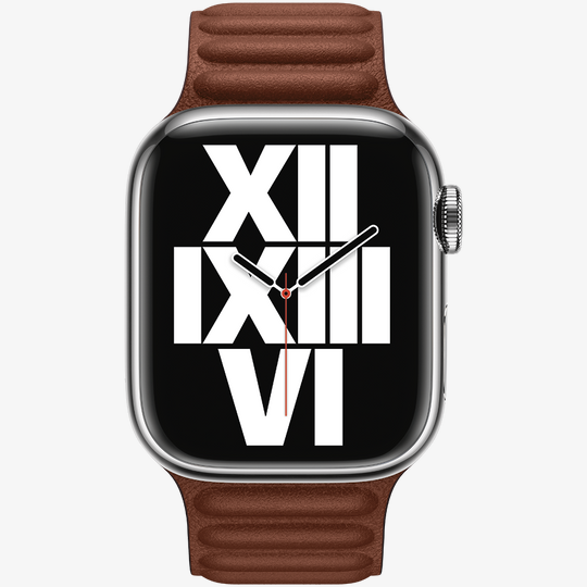 Band 41mm Leather Link - S M Umber — 3