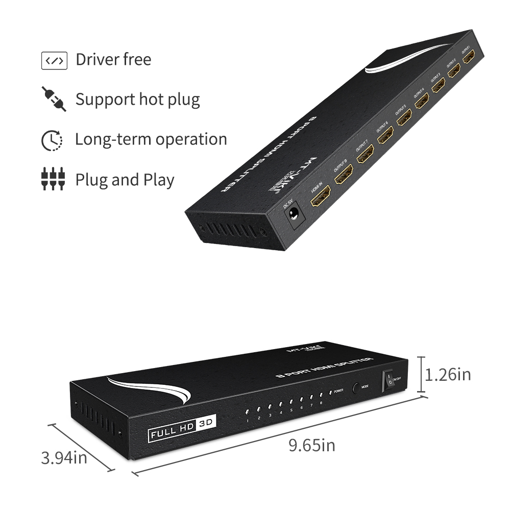 MT-Viki 4K 30Hz HDMI Splitter 1in8 Out MT-SP108M — 2