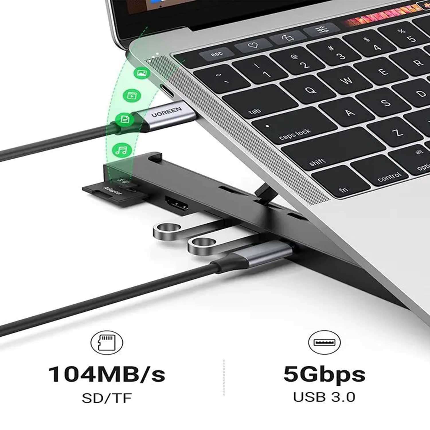 Stand for notebook UGREEN Laptop Stand and HUB 5 in 1 11-16 BK 80551 — 3