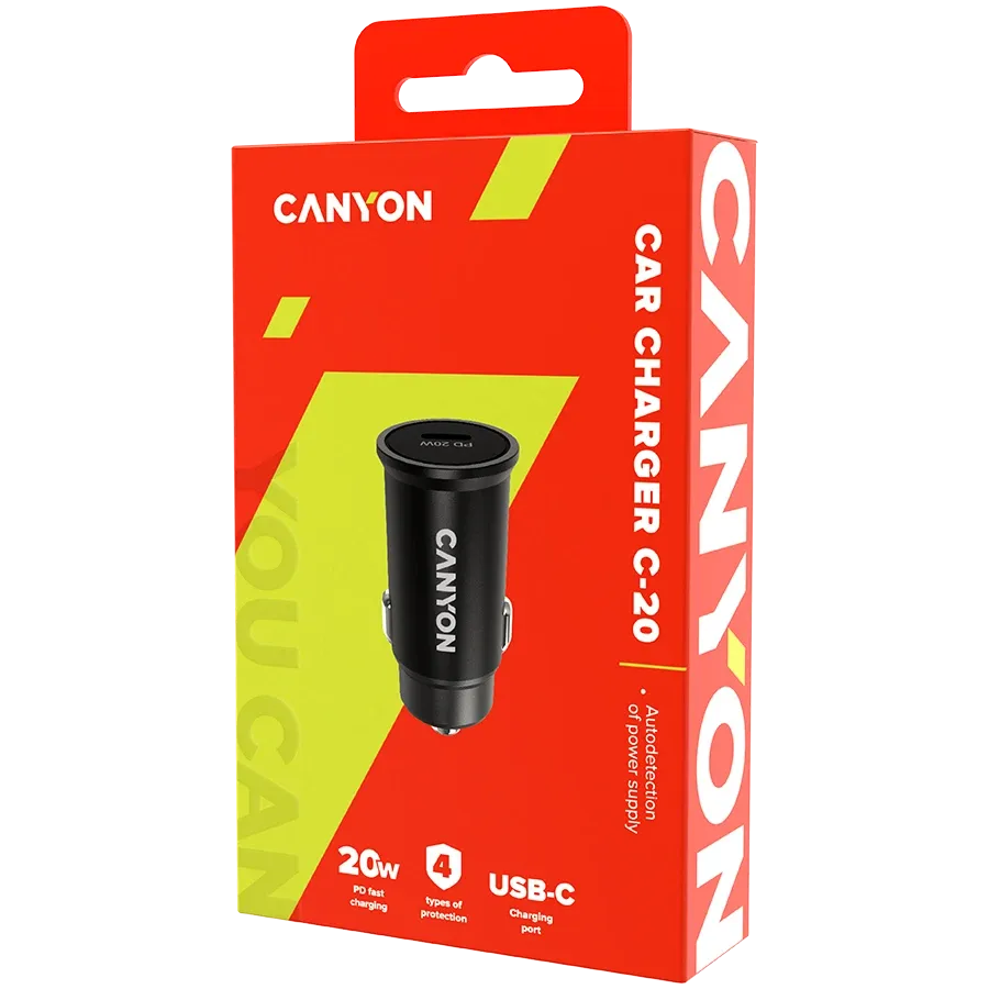 CANYON Car Adapter C-20 USB-C USB Type C 20W — 5