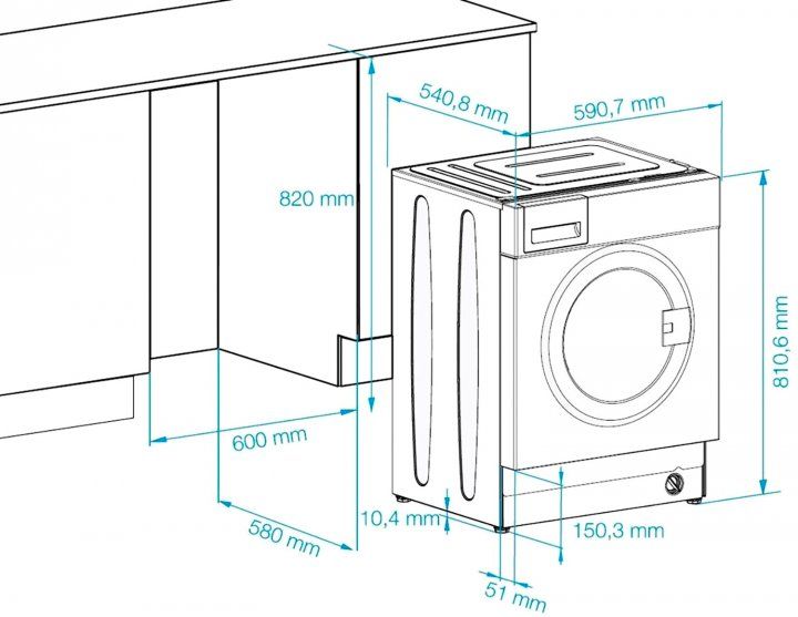 Built-in washing machine WITC7612B0W — 2