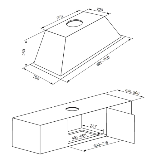 Built-in hood Kuppersberg INLINEA 70 X — 3