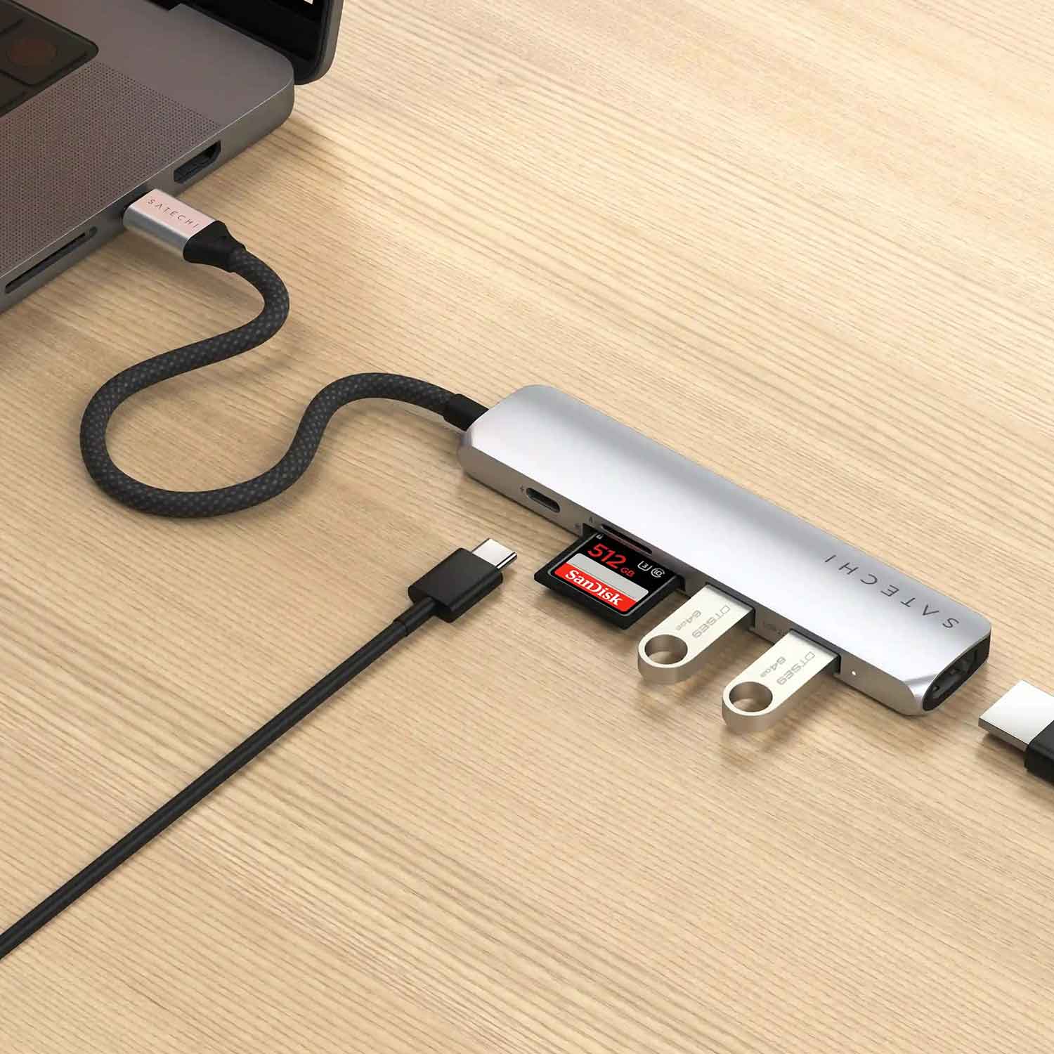 USB hub SATECHI 6-in-1 USB-C Slim Multiport Adapter ST-P6SS — 4