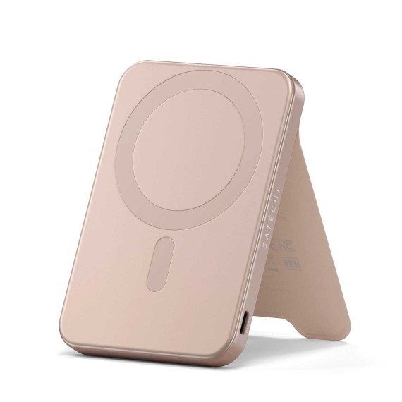 Power bank SATECHI OntheGo 5000mAh Magnetic Qi2 USB-C PD witch Stand Desert Rose ST-B5Q2SR — 2