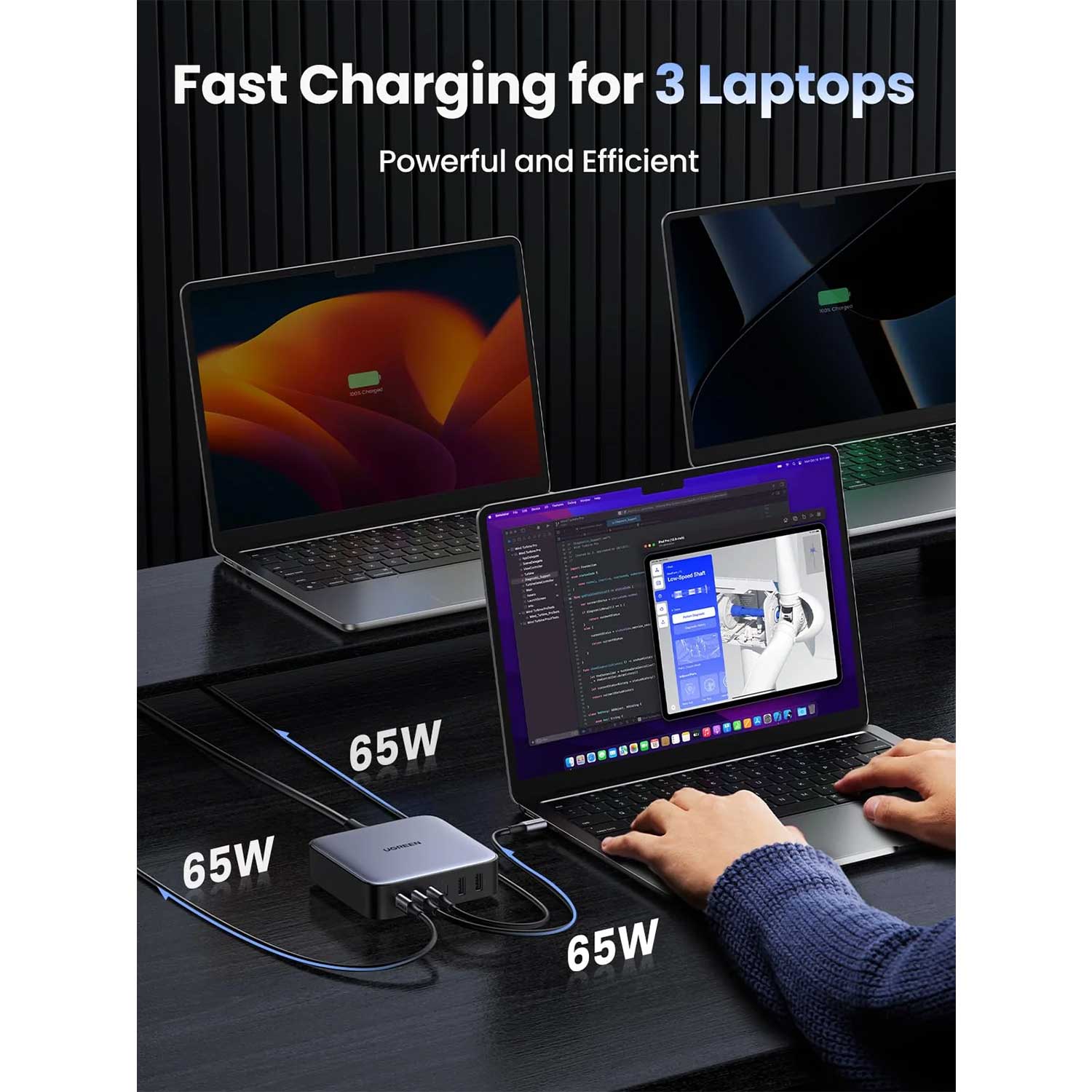 Power adapter UGREEN Nexode USB-C Gan 6 Ports Desktop 40914 200W — 3