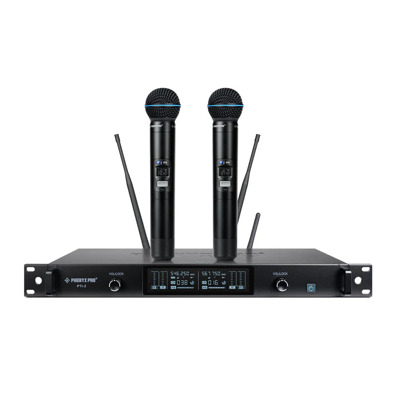 Phenyx Pro PTI-2-2H-EU UHF Smart Wireless Microphone System — 2