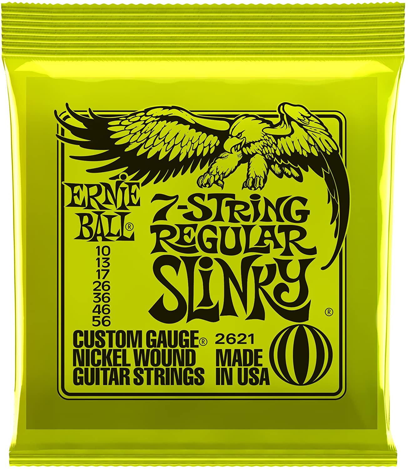 Ernie Ball 2621 7-String Regular Slinky Nickel Wound Electric Guitar Set .010 - .056 — 2