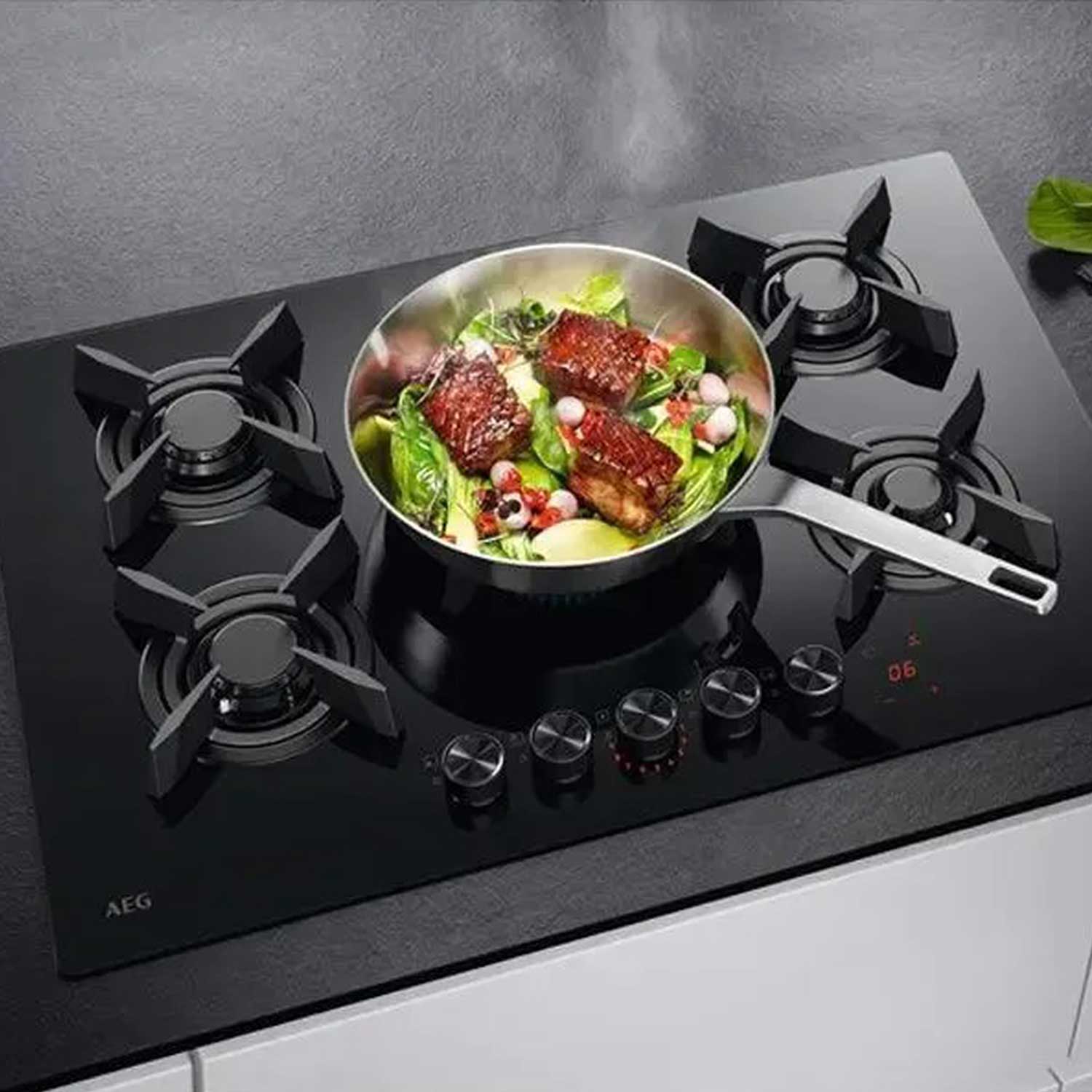 Glass gas hob AEG HKB75453NB — 7