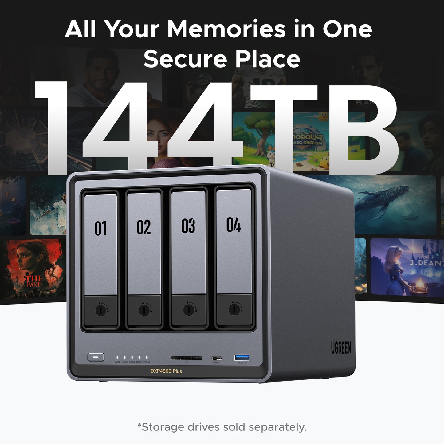 Сетевое хранилище UGREEN NASync DXP4800 Plus NAS — 2