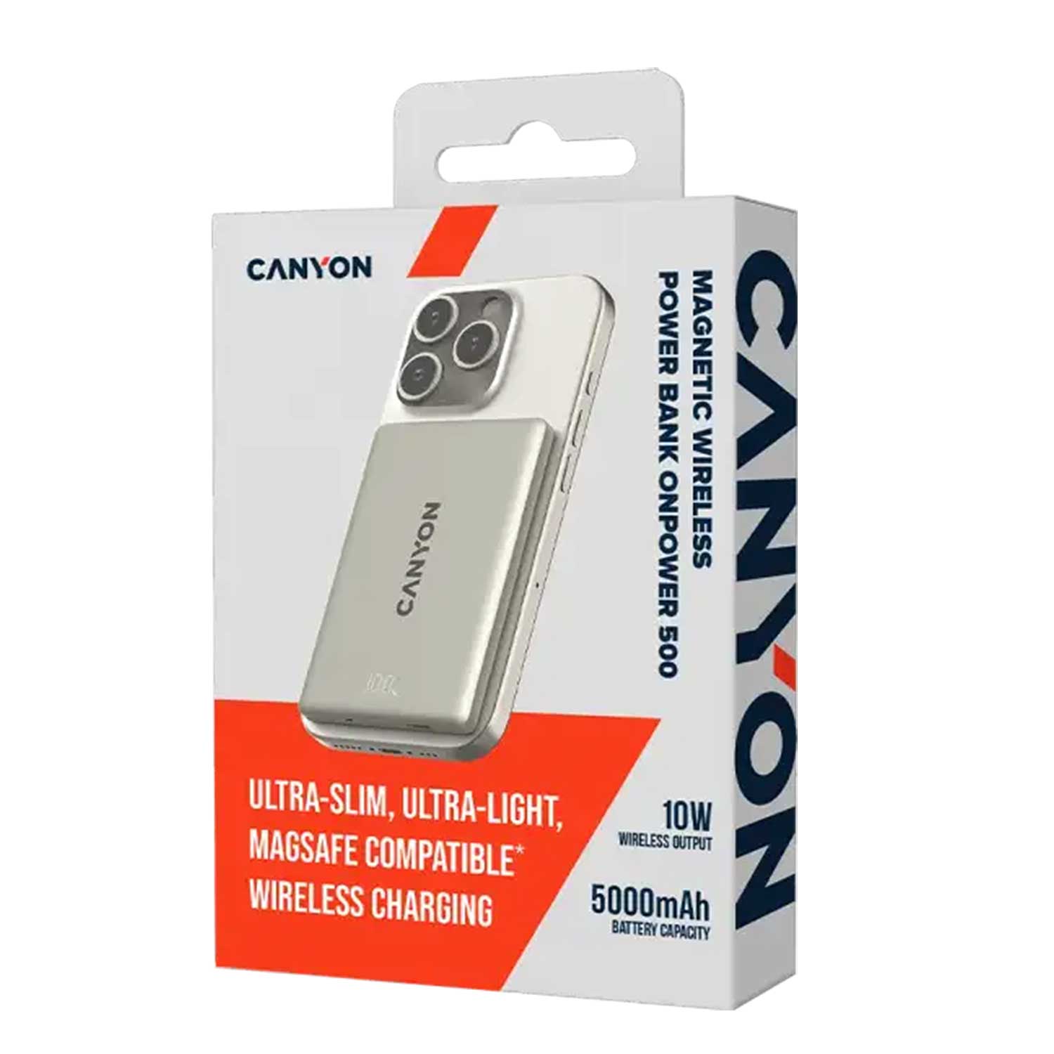 Power bank Canyon OnPower 500 5000mAh Wireless PD 20W Aluminium Star CNS-CPB500G — 4