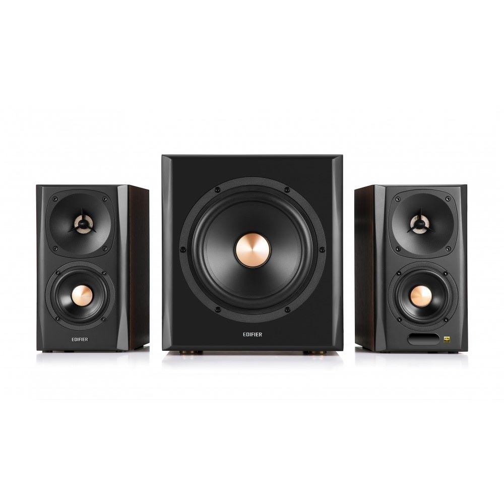 Edifier S360DB Brown Bluetooth active speaker pair with subwoofer — 2