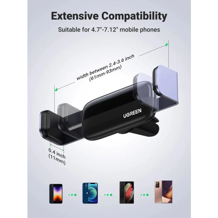 UGREEN Air Vent Aluminum Phone Holder PC+Aluminum alloy 10422 — 3