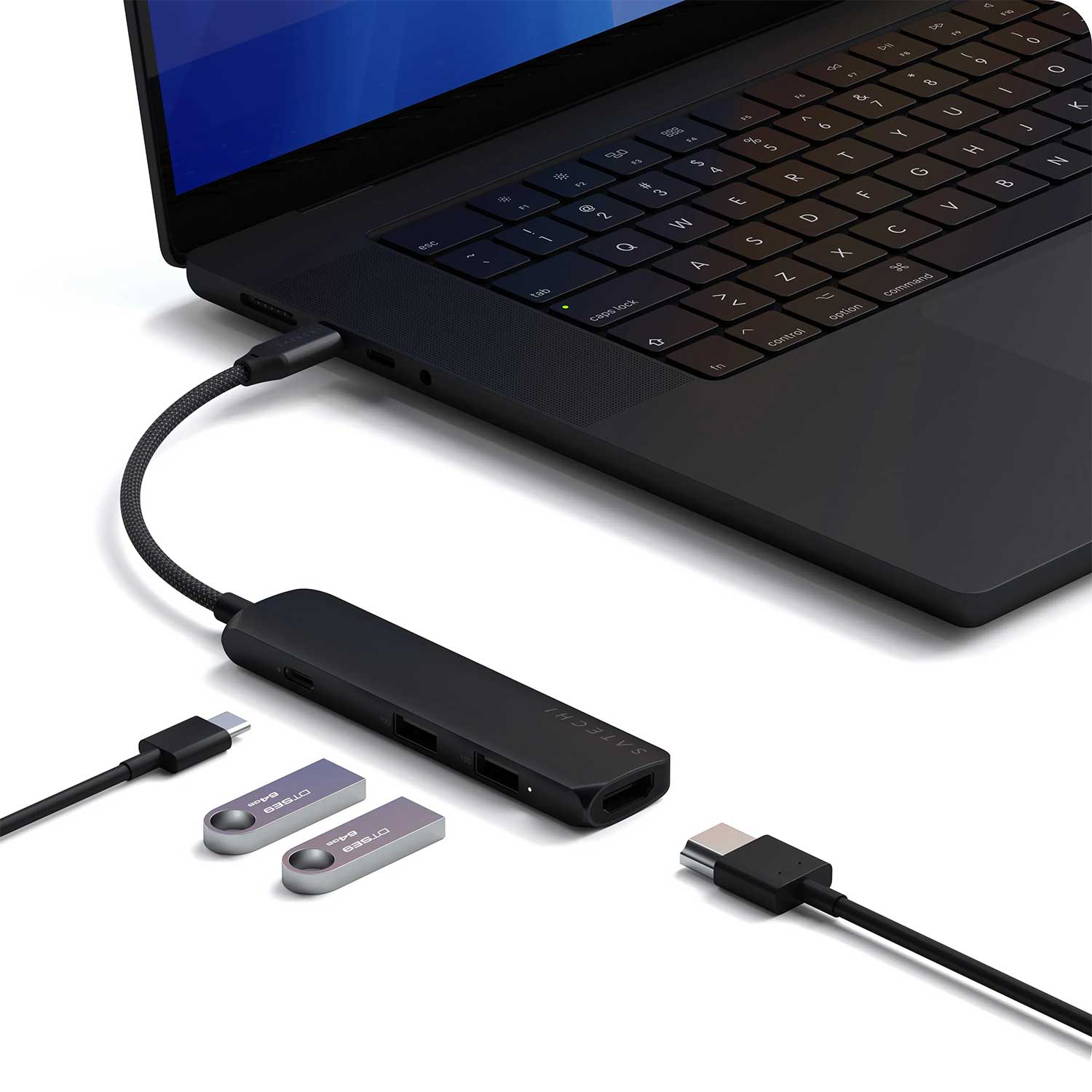 USB hub SATECHI 4-in-1 USB-C Slim Multiport Adapter 4K ST-P4SK — 4