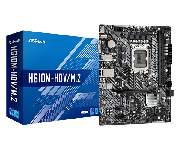 ASROCK H610M-HDV M2+ D5 S-1700 H610 VGA DVI HDMI 2xPCI-E 2DDR5 M2 SATA3 — 5