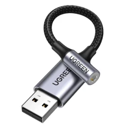 Adapter UGREEN USB 2.0 to 3.5mm Aluminum Alloy 25cm 30757 — 2