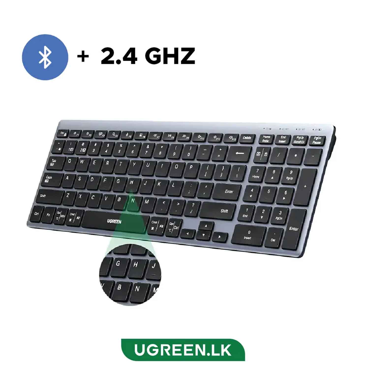 Keyboard UGREEN Multi-Mode Rechargeable Wrls+BT 75163 — 5