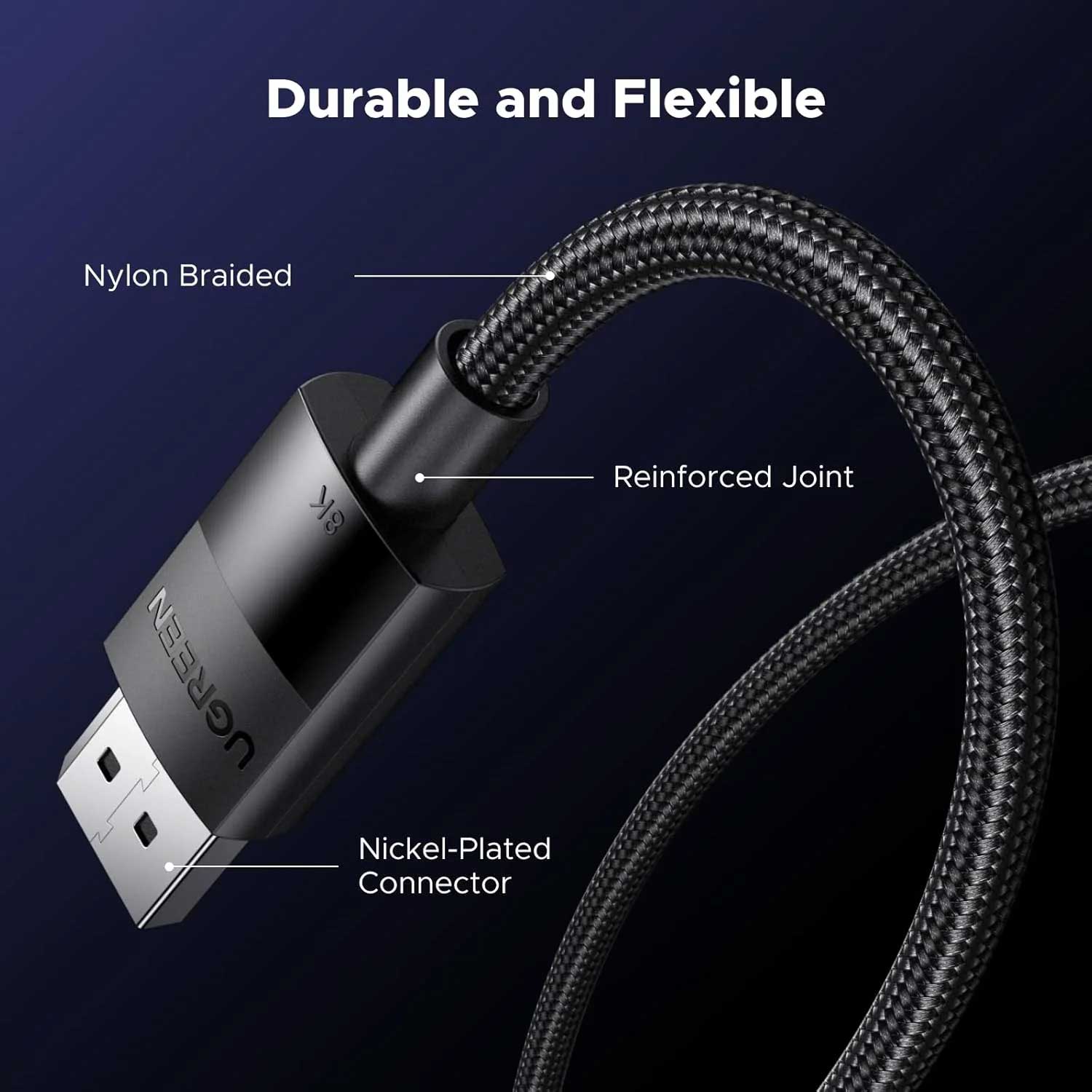 Cable UGREEN DP to DP 8K60Hz BK 80391 — 3