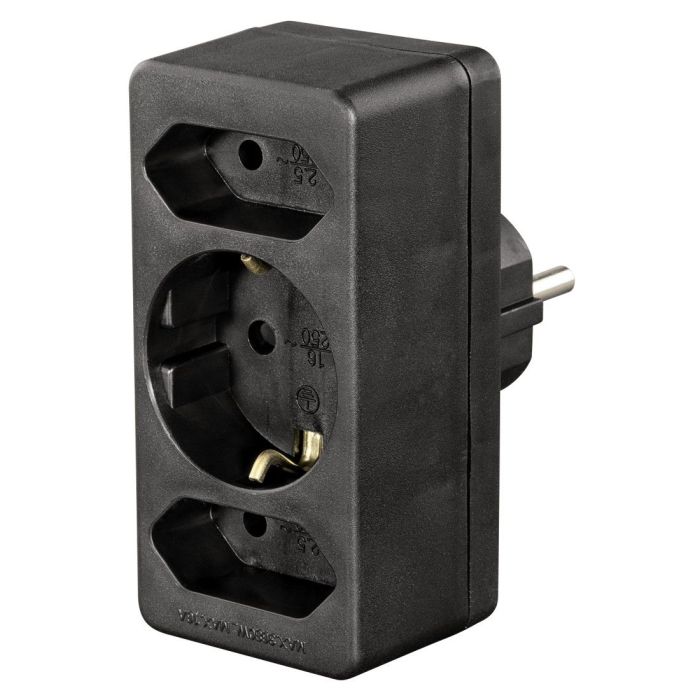 3-way Socket Adapter 1 x Earthed Contact 2 x Euro 223216