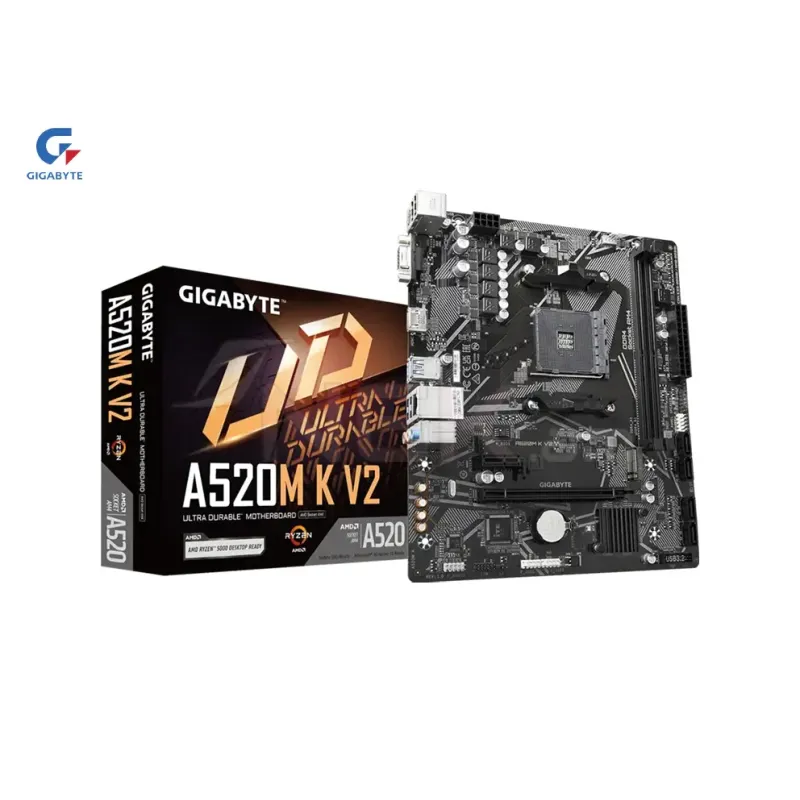 Gigabyte A520M-K V2 S-AM4 A520 VGA DVI HDMI 3xPCI-E 2DDR4 SATAIII RAID M.2 PCI SATA3 — 2