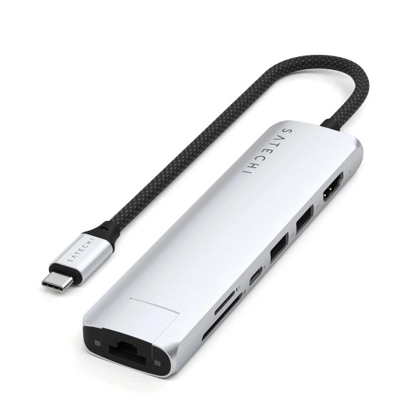 Usb-hub SATECHI 7-in-1 USB-C Slim Multiport Adapter with Ethernet ST-P7SS — 2