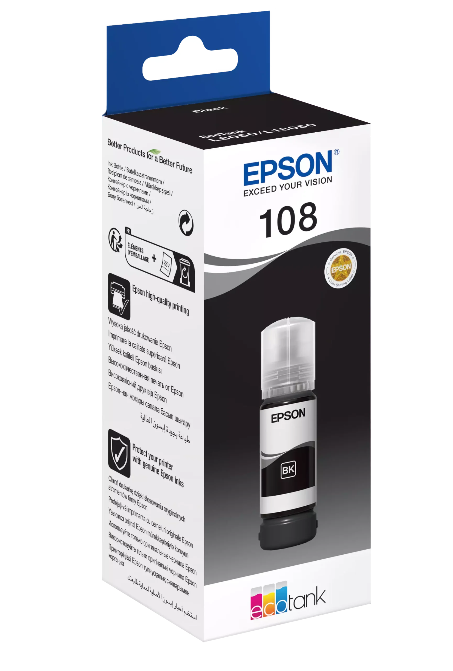 Epson 108 EcoTank Ink Bottle L8050 L18050 — 2