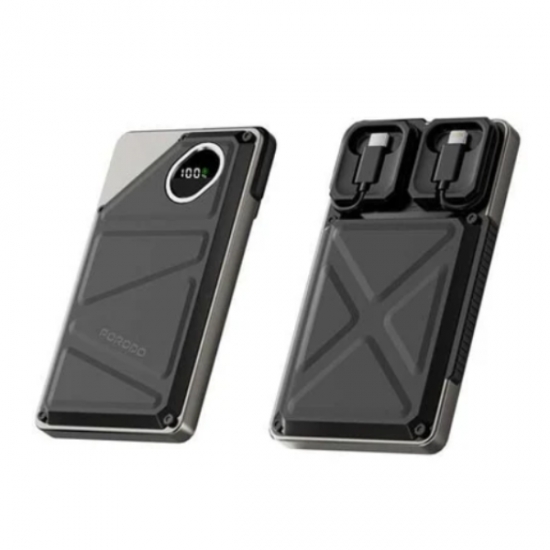 Porodo 10000mAh 2x Type-C USB A and Type C and Digital Display with C Power Bank PD-PBFCH055-BK — 3