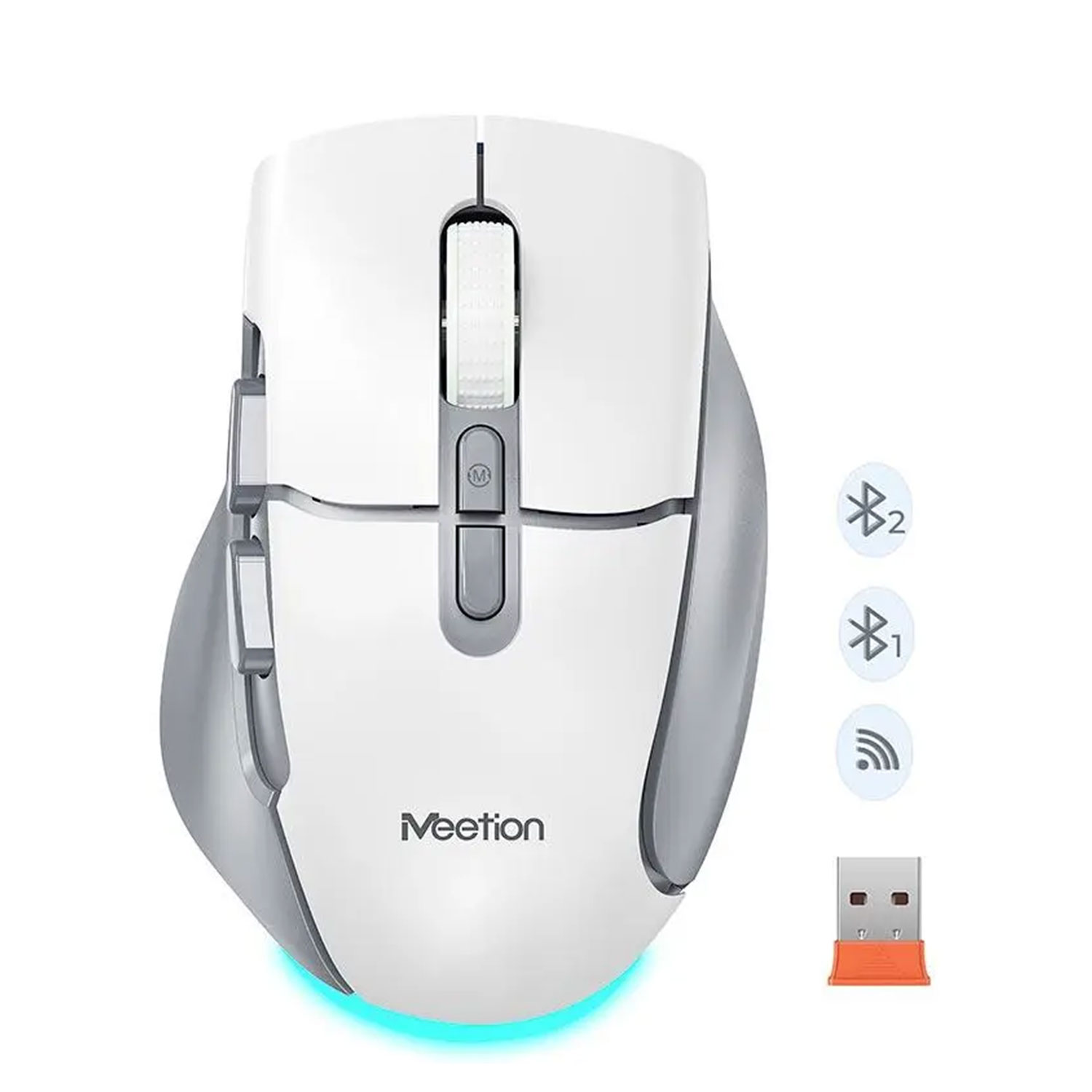Mouse MEETION Ergonomic Wrls+BT Shadow MT-BTM001