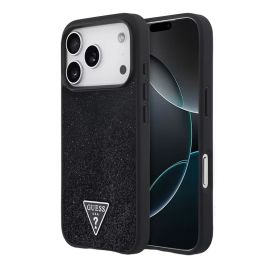 Case iPhone 17 Pro Guess Magsafe PU Leather Fixed Glitter Trangle Logo — 2