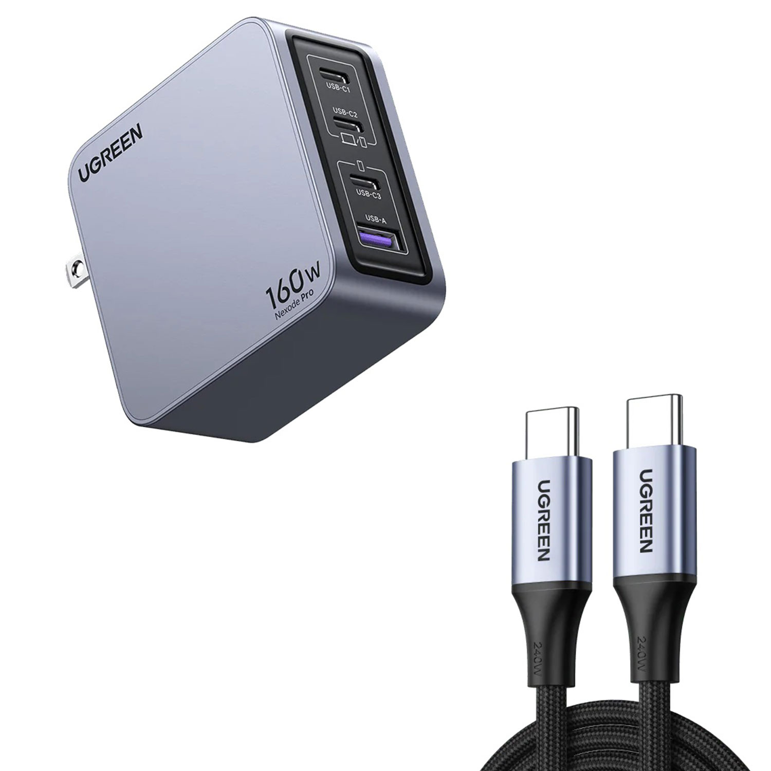 Power adapter UGREEN X763 Nexode Pro GaN Fast Charging PD 4 Ports GR 25877 160W — 2