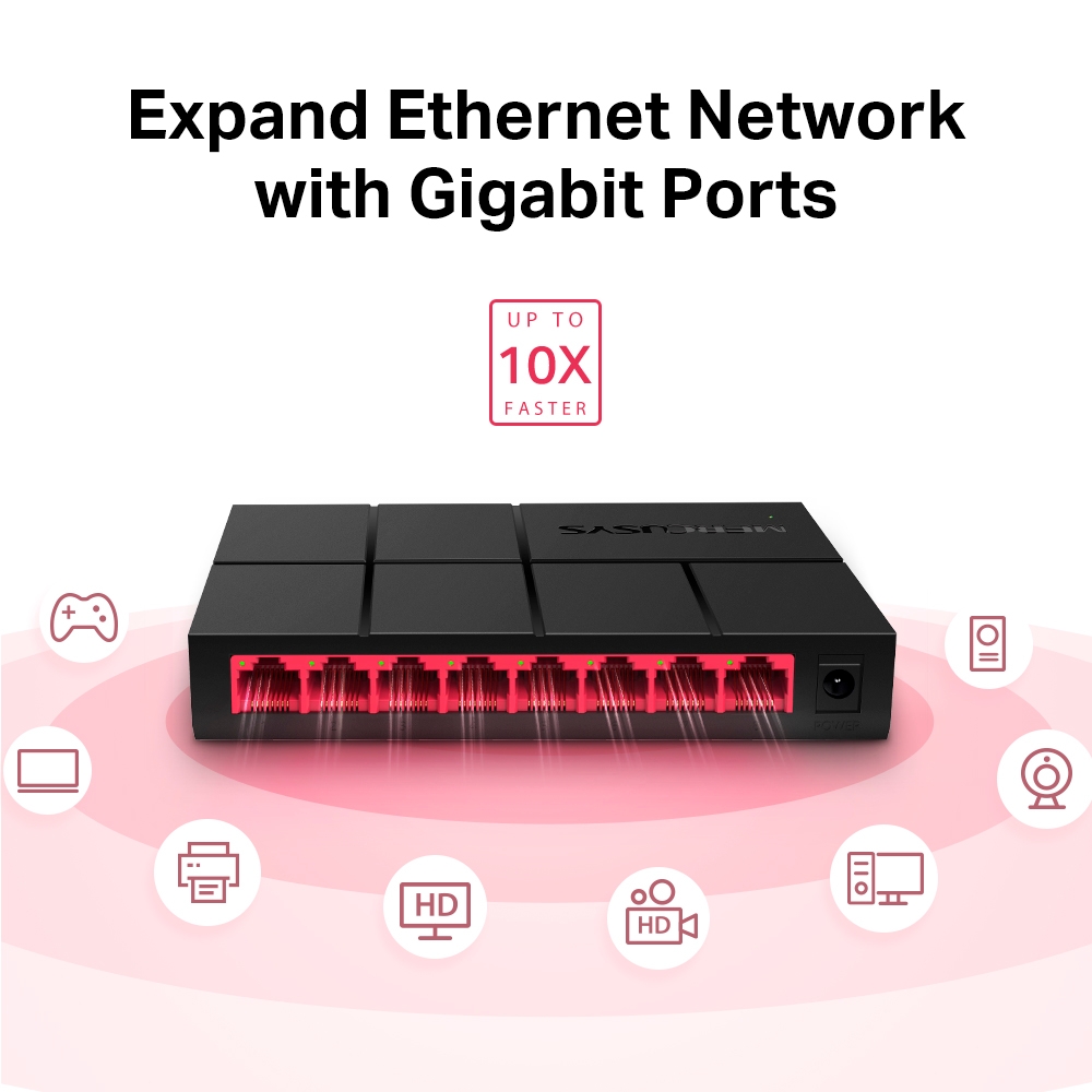 Mercusys 8-Ports 10 100 ps Unmanaged Switch MS108G — 4