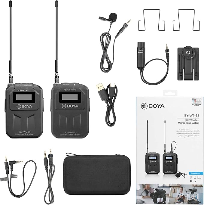 BOYA BY-WM6S UHF wireless microphone for DSLR and camcorders
