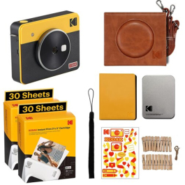 Instant Camera and Photo Printer KODAK Mini Shot 3 Retro C300RY 3x3 60 Sheets Gift Bundle