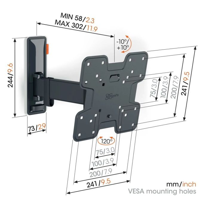 Vogel s TVM 3223 FULL MOTION SMALL WALL MOUNT — 2