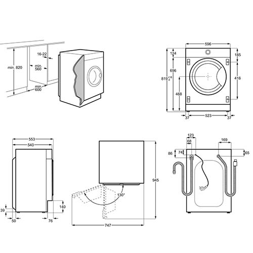 Built-in Washning Machine AEG L8WBE68SRI — 2