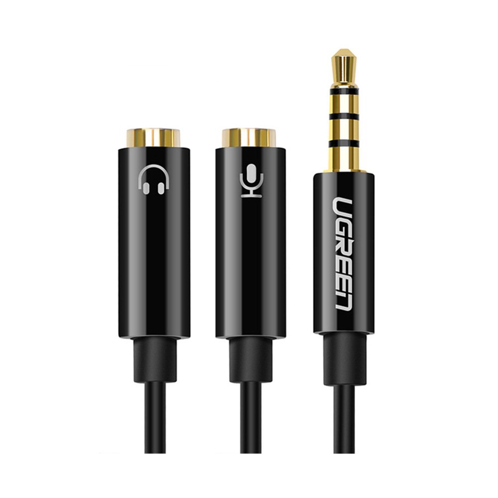 3.5mm audio adapter 2x 3pin to 4pin UGreen 306203.5mm audio cable - Headphone Splitter — 3