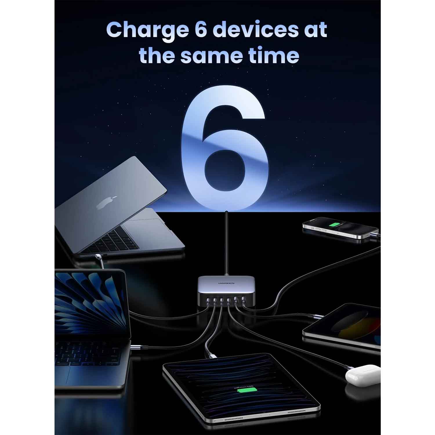 Power adapter UGREEN CD328 Nexode GaN Fast Charging PD 4 Ports BK 90928 100W — 5