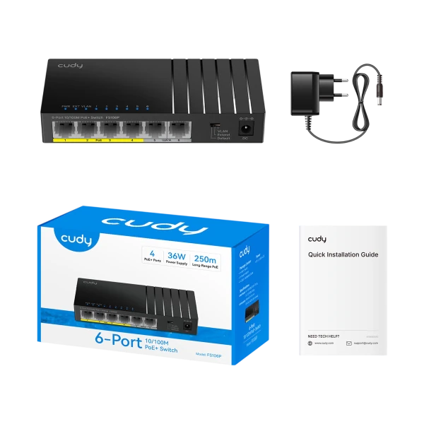 Cudy FS106 PoE+ Switch — 2