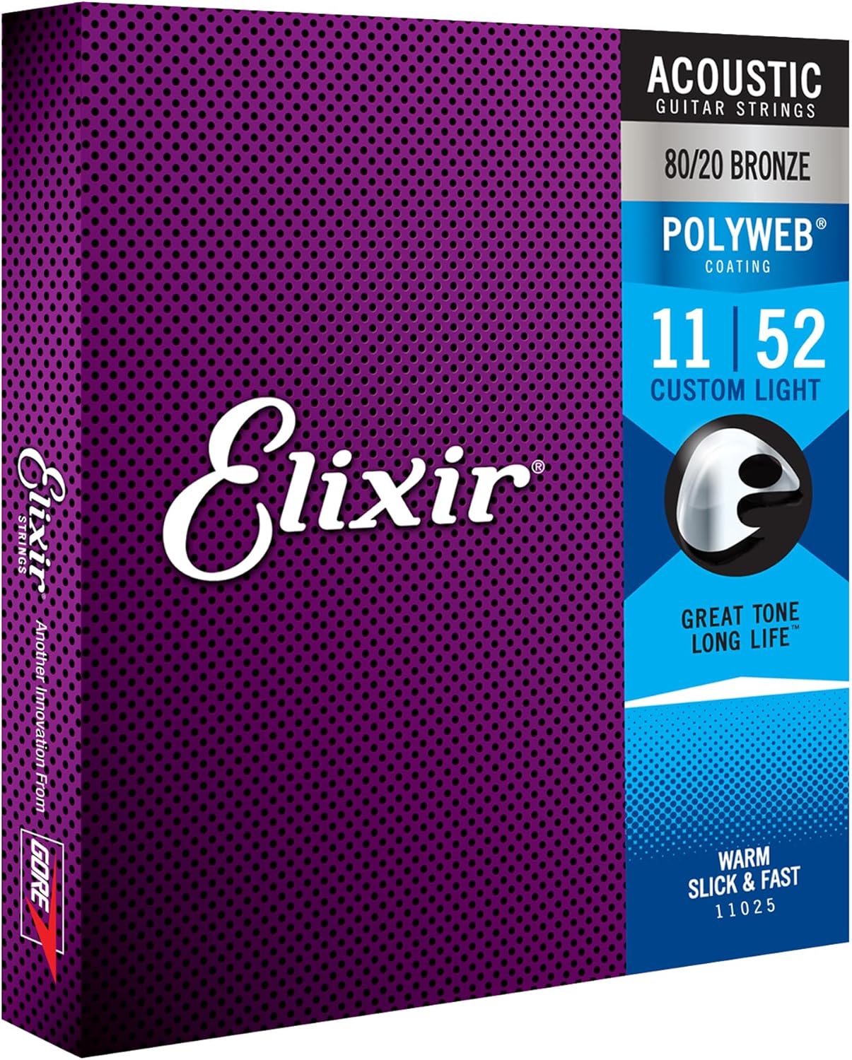 Elixir 11025 Acoustic With Polyweb Coating Custom Light 011-052 — 2
