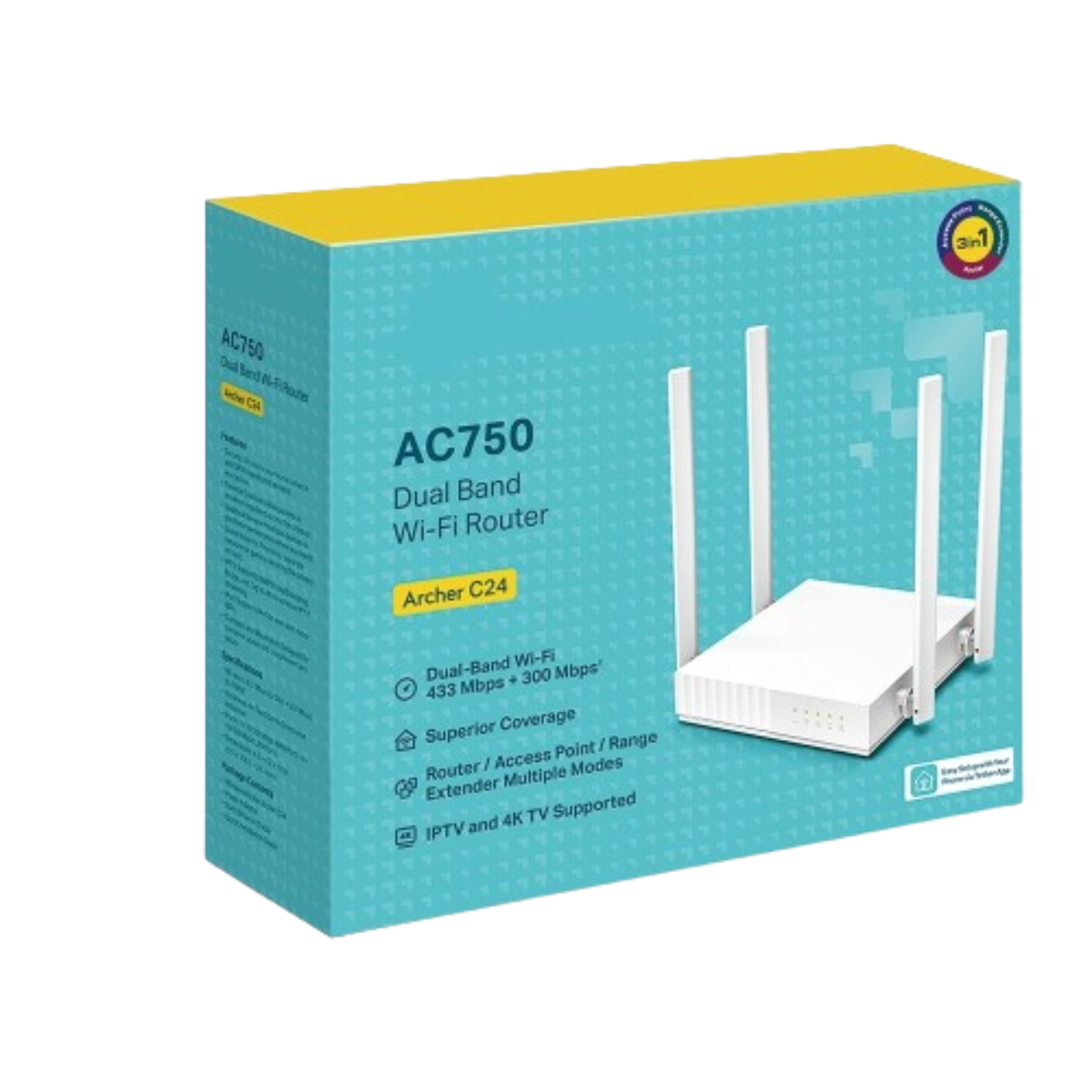 Dual Band Wireless Gigabite WiFi router Tp-Link Archer C24750AC 433 300Mbps — 3