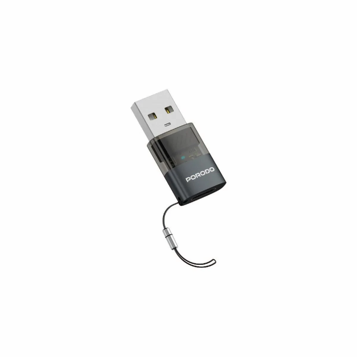 Porodo Transparent+ Aluminum alloy USB C Female to USB A male