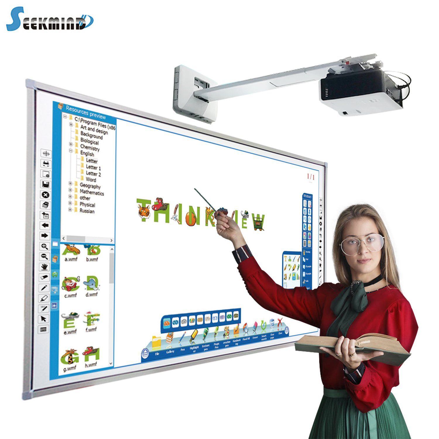 86 Projector Compatible Interactive Whiteboard. Projector required: Short Throw Standard 3LCD DLP — 4