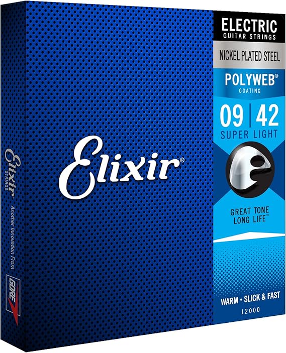 Elixir 12000 Electric Nickel Plated With Polyweb Coating Super Light 009-042 — 2