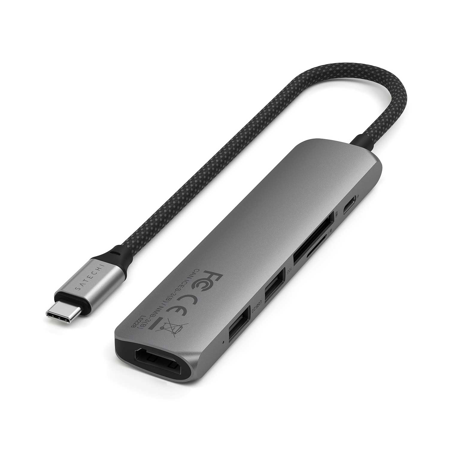 USB hub SATECHI 6-in-1 USB-C Slim Multiport Adapter ST-P6SM — 2