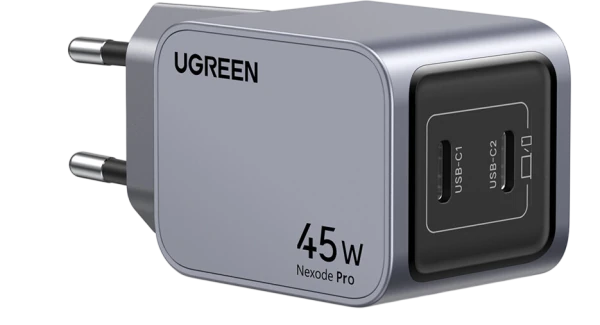 UGREEN Nexode Pro Charger Dual USB-C GaN Fast EU 35008 X707 45W — 3