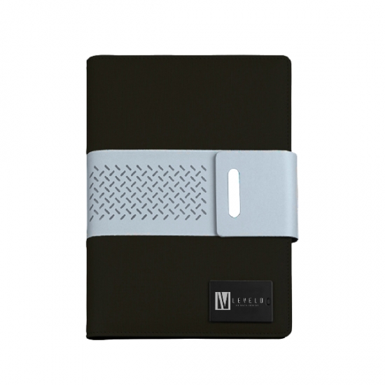 Levelo TechBook NoteBook Leather Cover With Built-In Power Bank 8000mAh