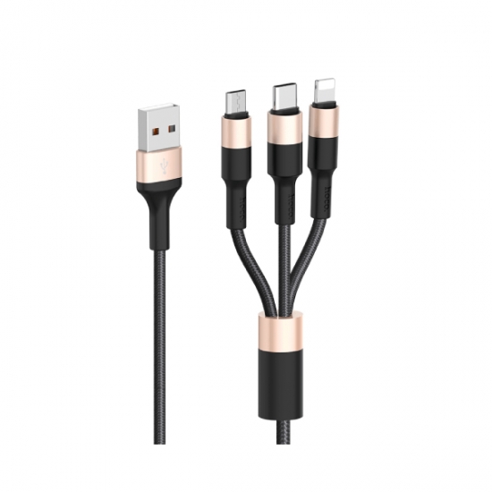 *Hoco Cable USB X26 Xpress one pull three charging cable iP+Micro+Type-C