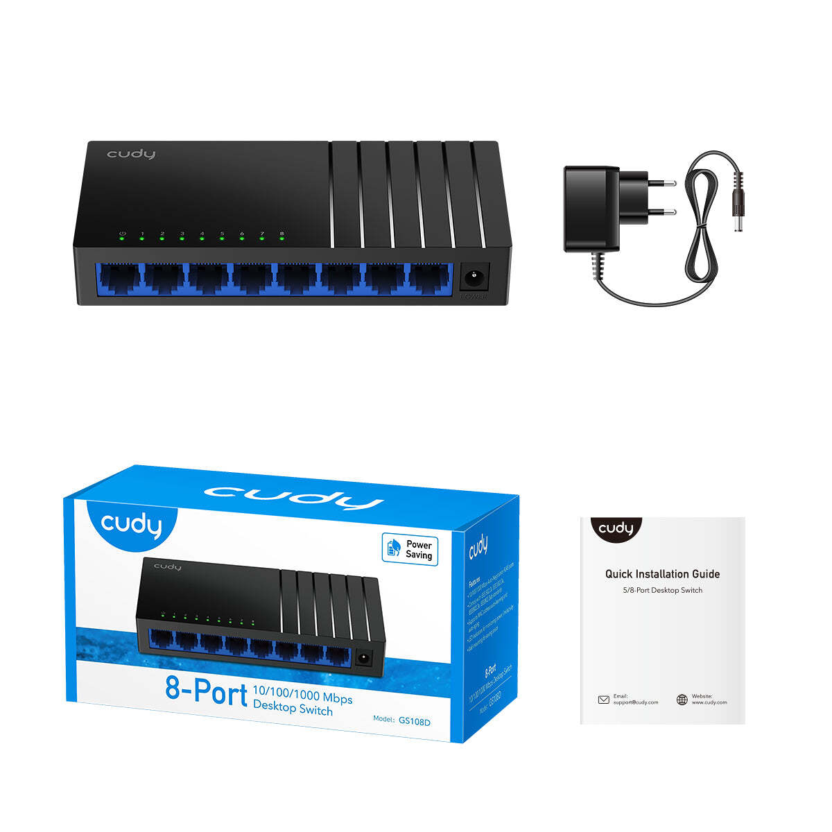 8 պորտով Gigabit աշխատասեղանի կոմուտատոր Cudy GS108D — 3