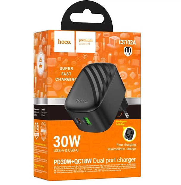 CHARGER Hoco CS102A PD30W+QC3.0 — 2